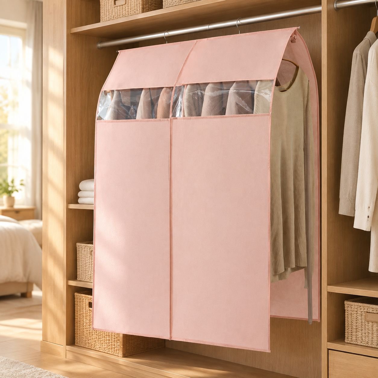 3D Garment Dust Cover Hanging Bag Thickened Universal Wardrobe Clothes Protector