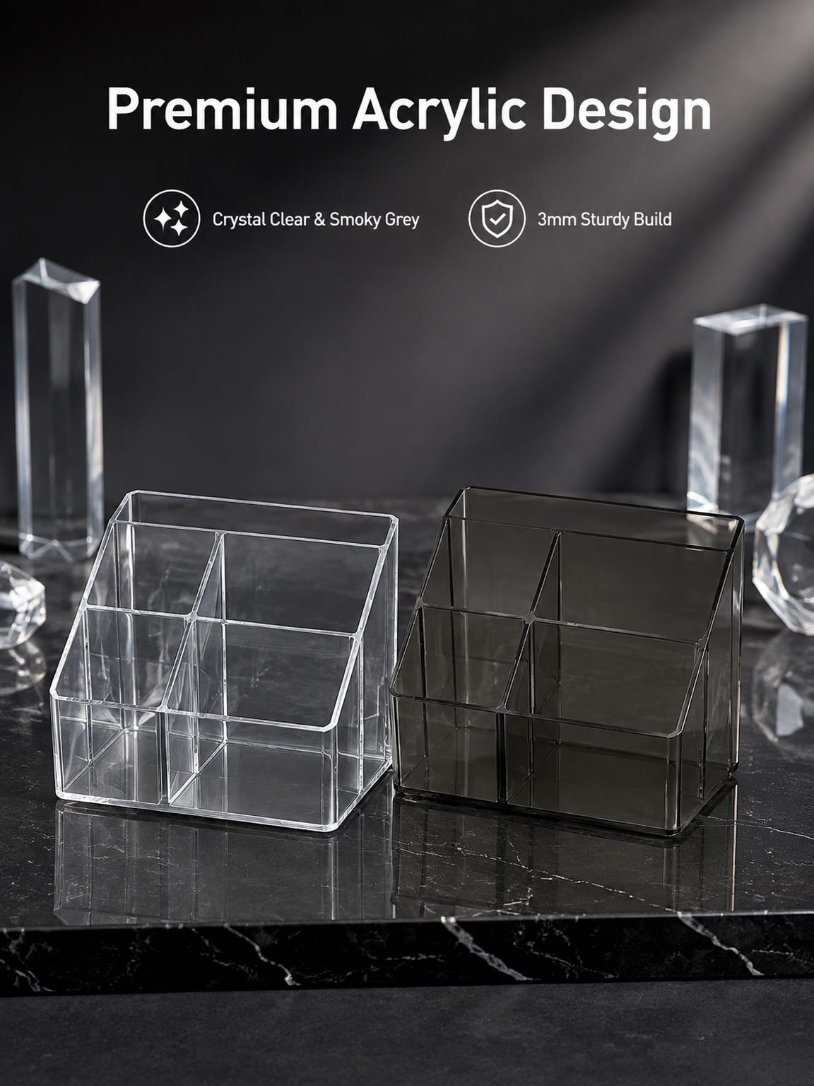 Desktop Storage Box for Cotton Pads, Puffs, and Skincare Products
