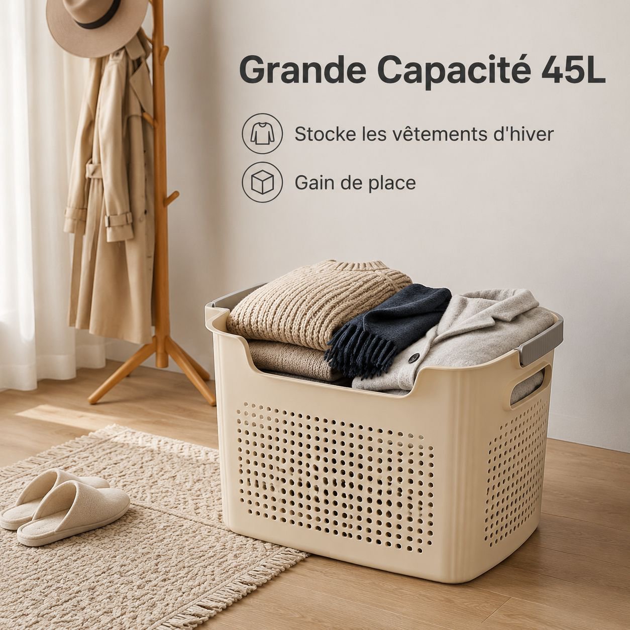 Grand panier à linge sale