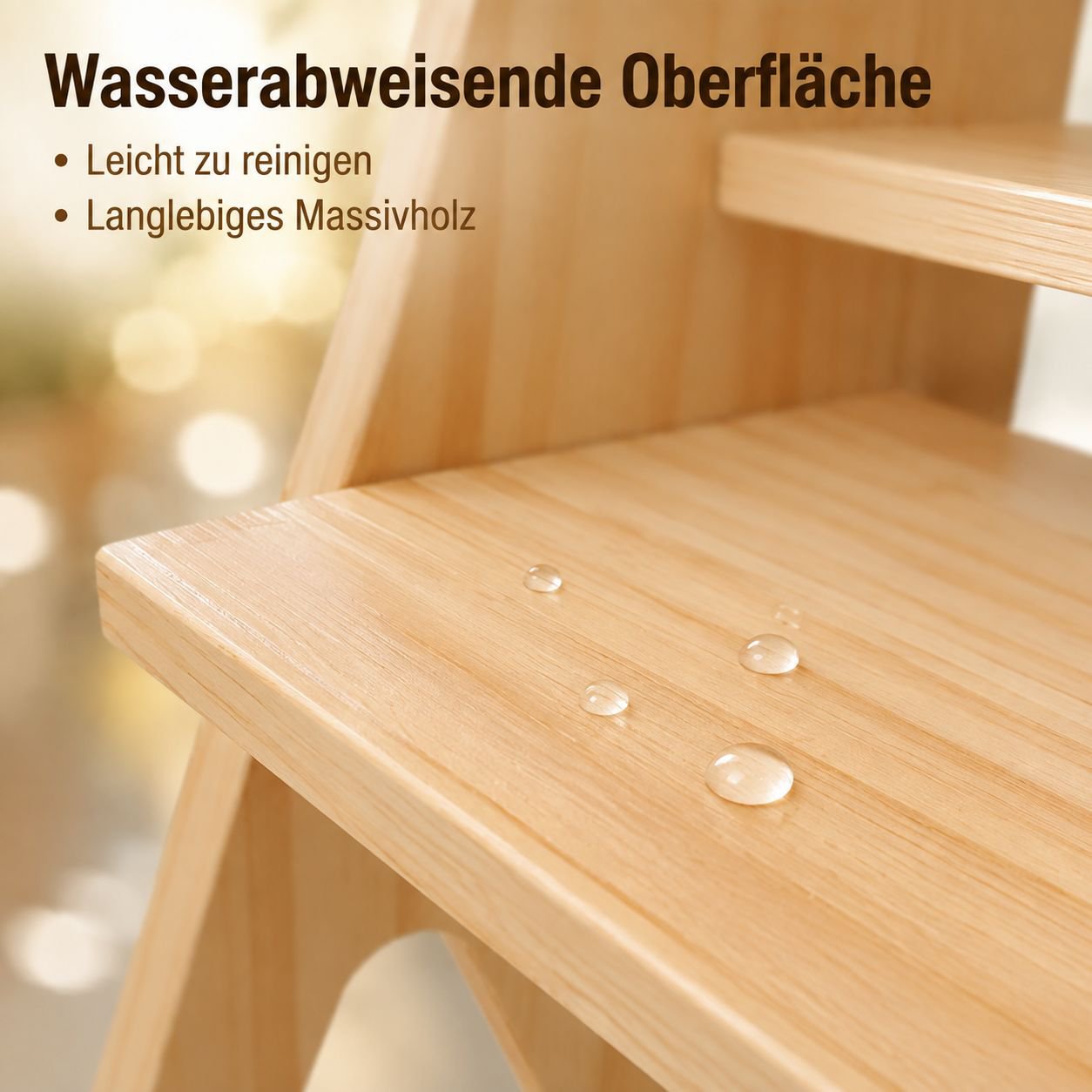 Vierstufiger Klappleiterhocker aus Holz