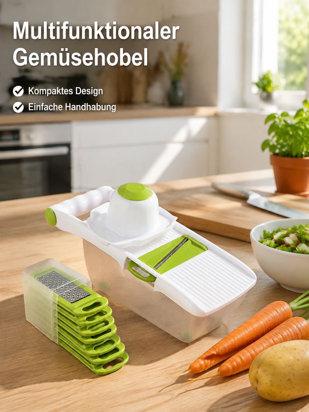 Multifunktionaler Edelstahl-Gemüseschneider Haushaltsküchen-Reibe für Karotten und Kartoffeln