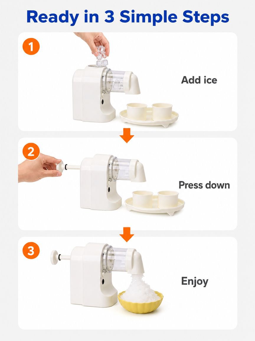 Rechargeable cordless ice machine with USB cable