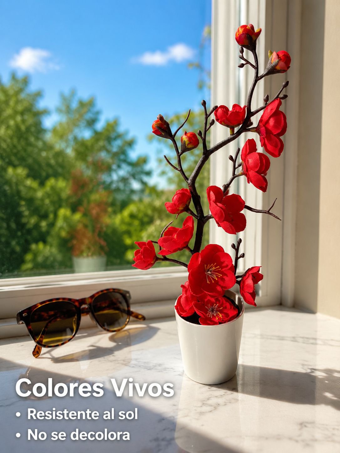 Decoración de paisaje con flores secas