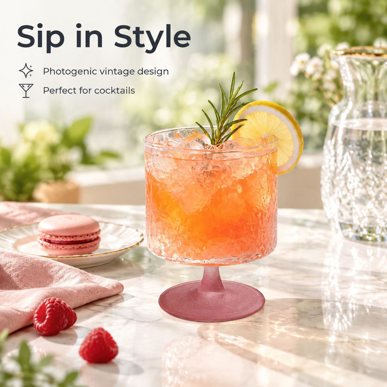 High Aesthetic Purple Stemmed Glass Cup