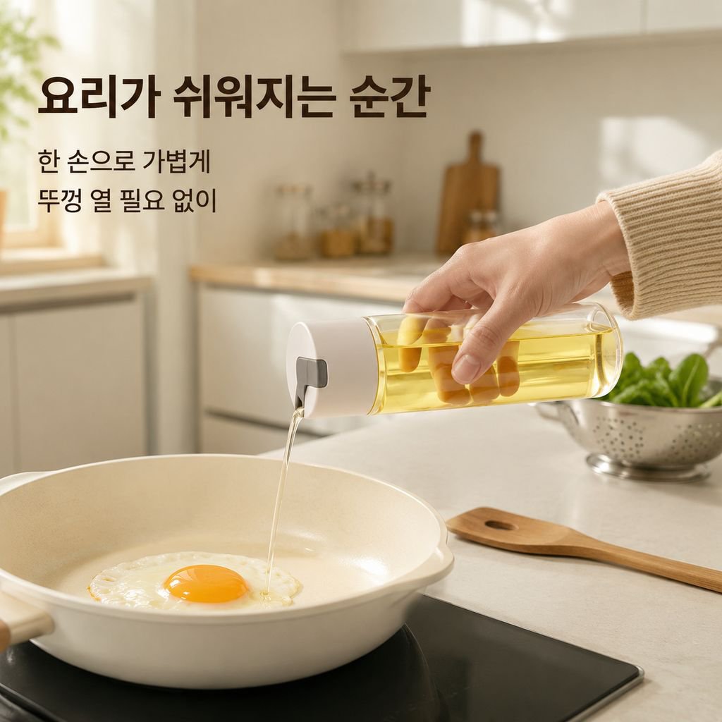 가정용 자동 개폐 누유 방지 유리 오일병