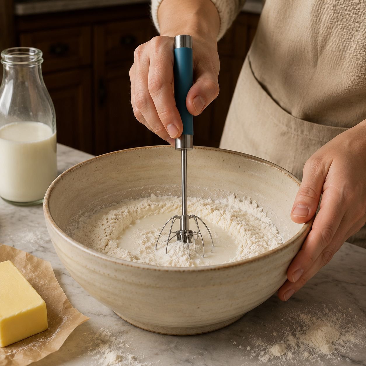 Multifunctional Manual Stainless Steel Egg Beater