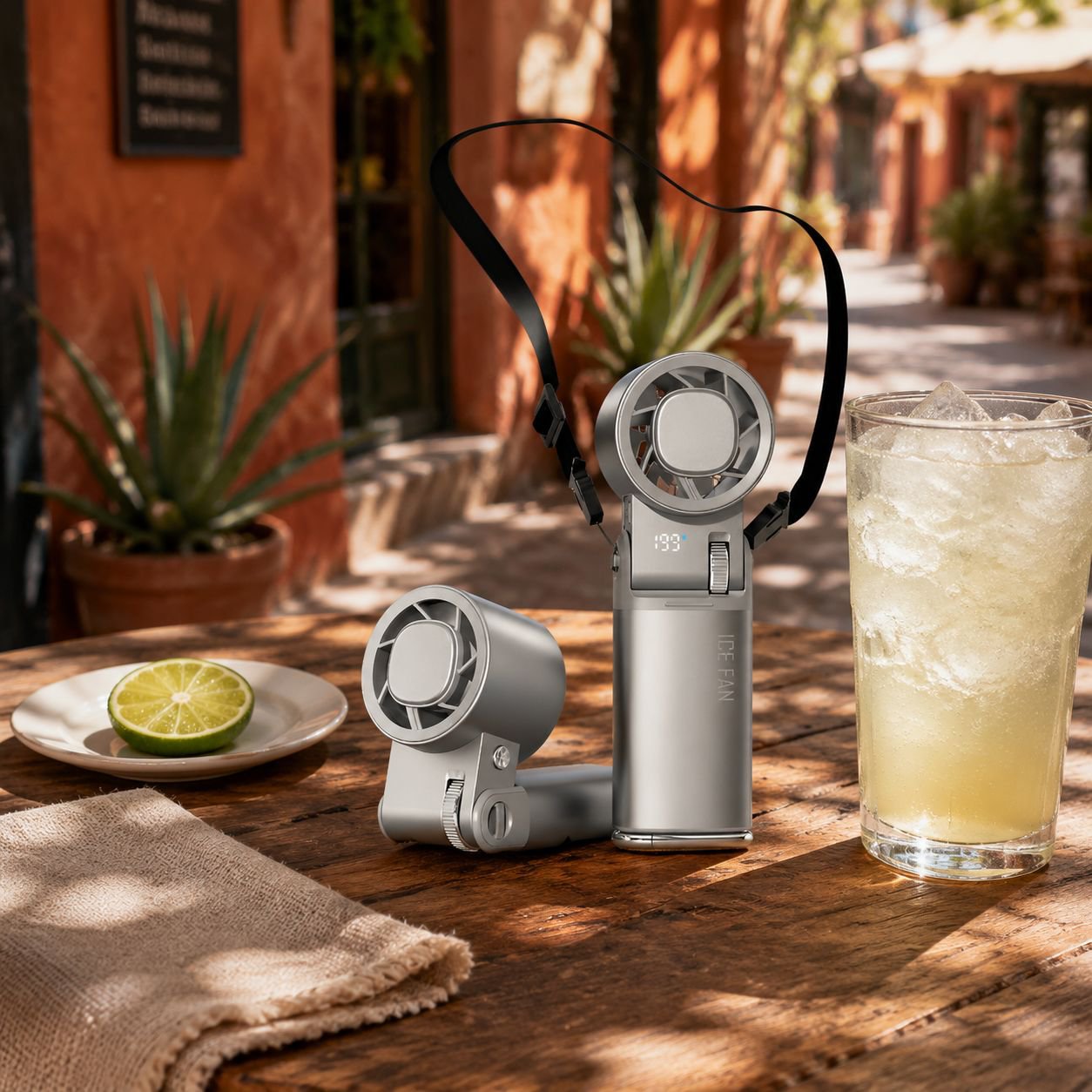 Ventilador portátil mini aire acondicionado plegable para colgar en el cuello súper potente