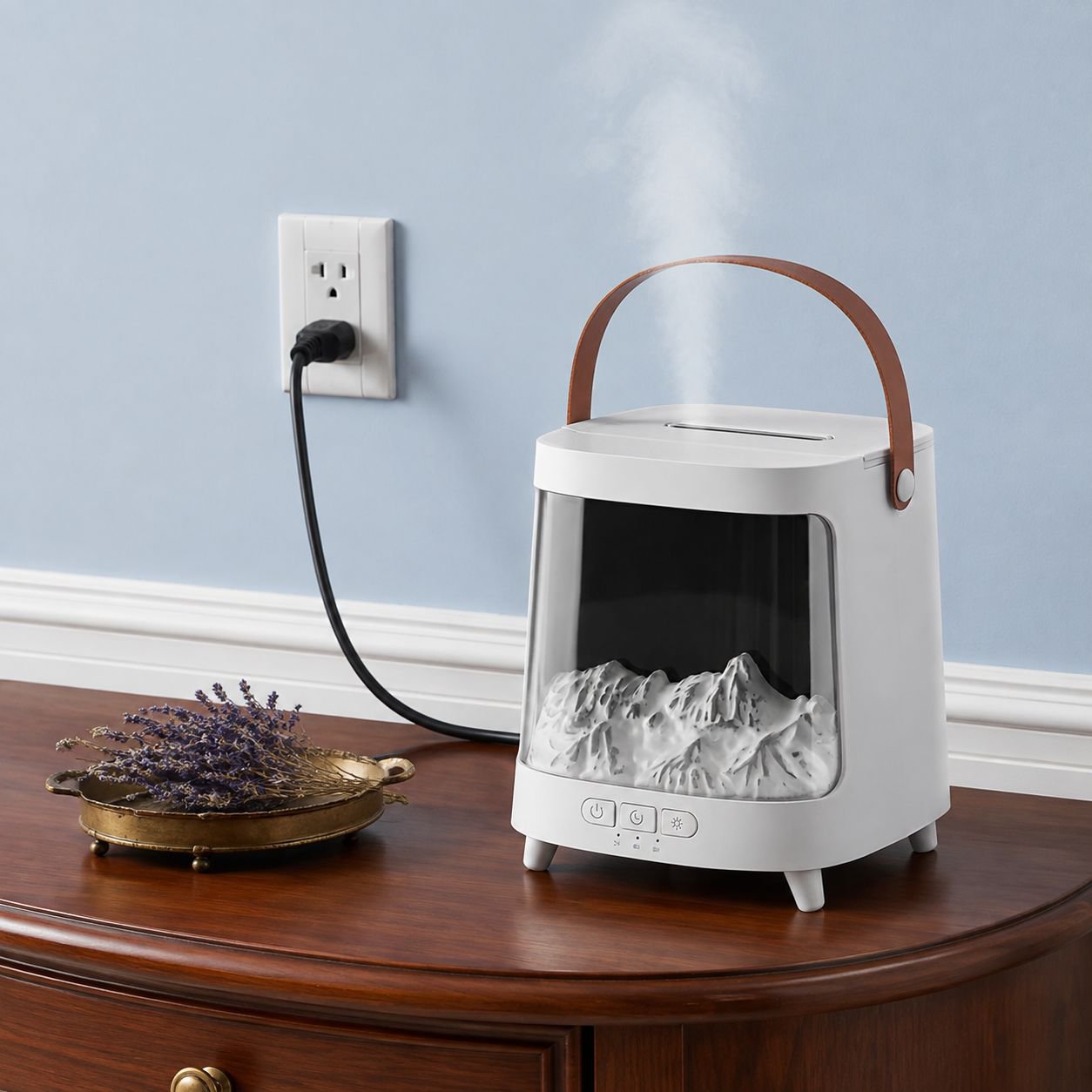 Silent operation humidifier creating comfortable bedroom environment