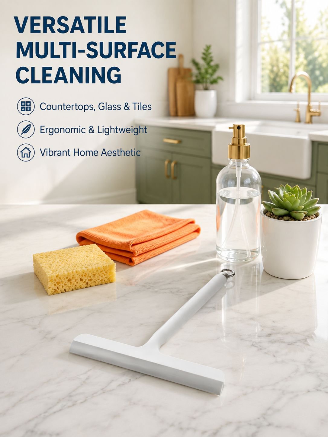 Ergonomic handle household water squeegee