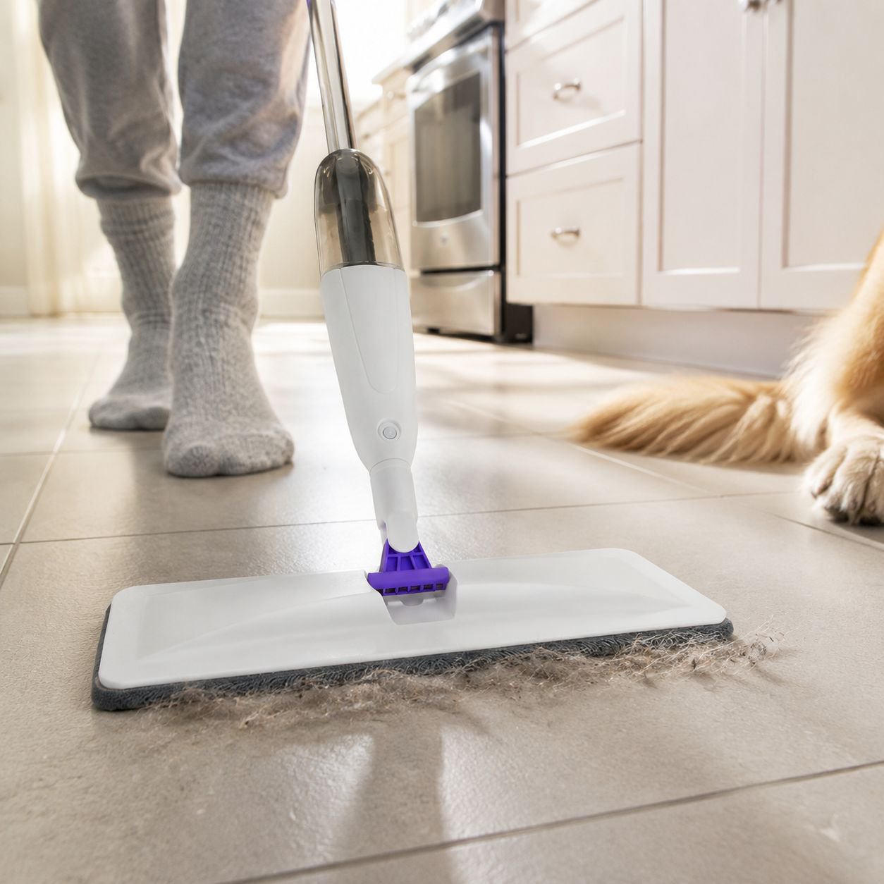 Lazy Spray Mop Hand-Press Flat Mop for Home Wet and Dry Use