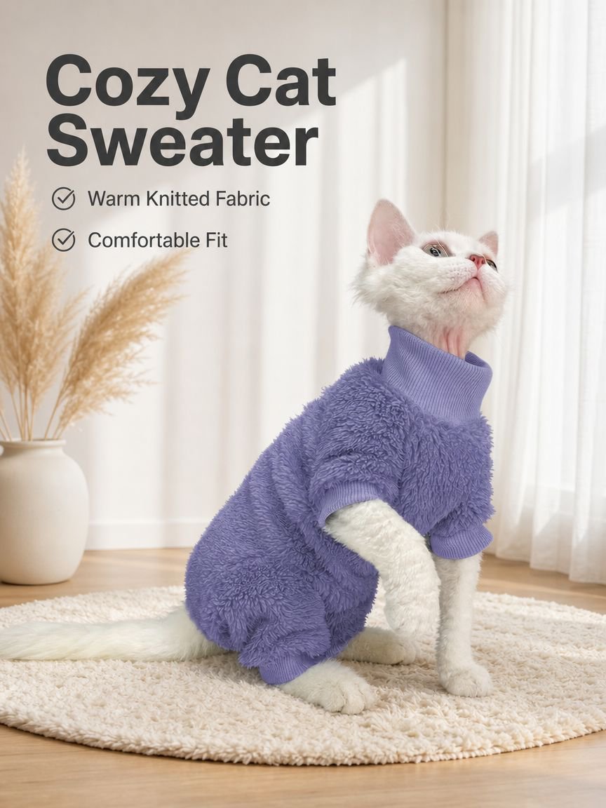 Pet cat turtleneck thick sweater