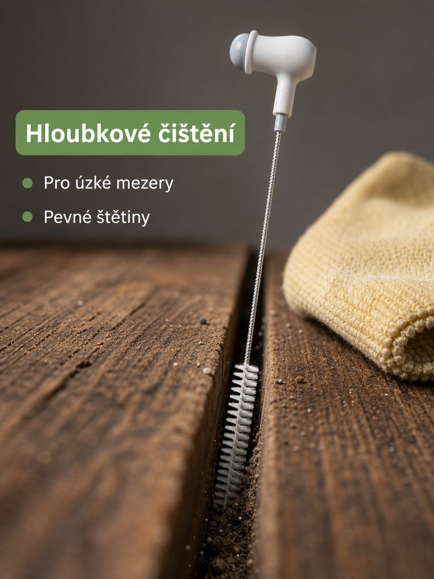 Kreativní čisticí kartáč na mezery ve tvaru hrášku, ohebný