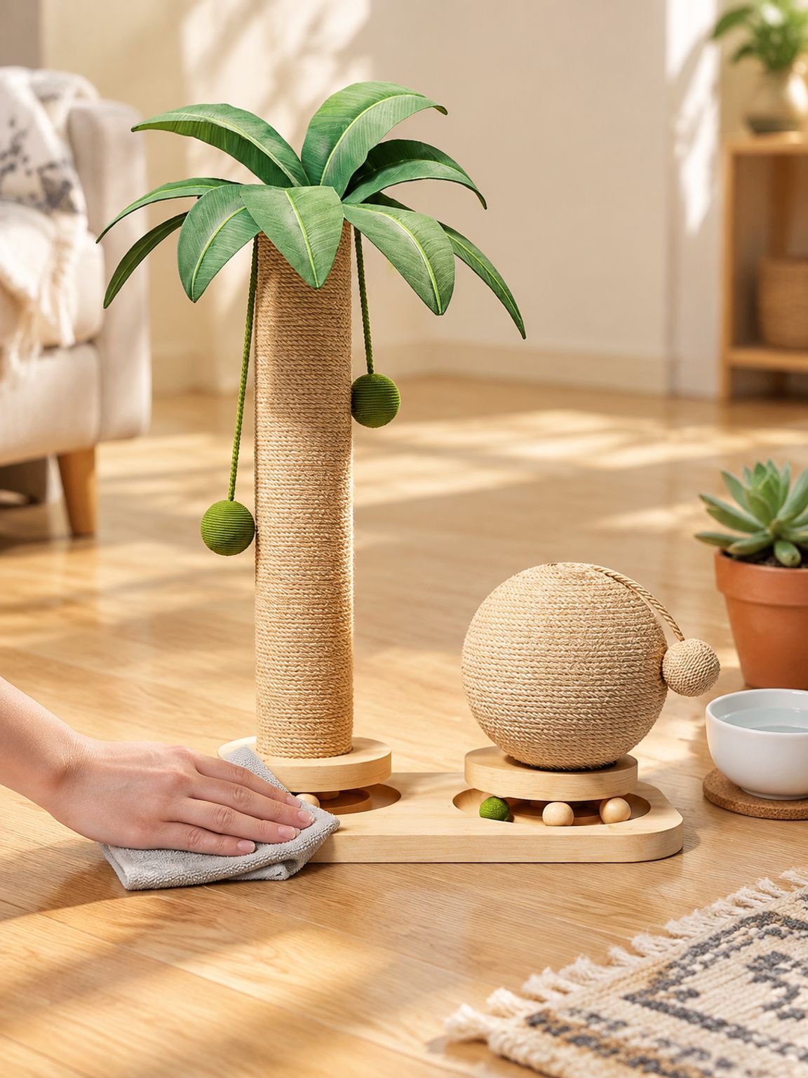 Base estable del árbol rascador de palmera