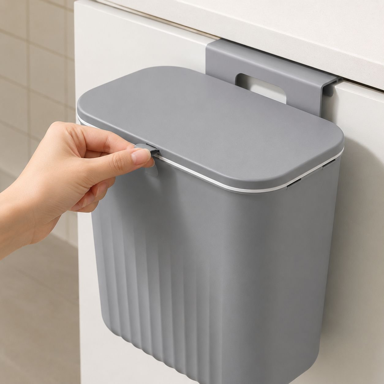 Wall-mounted Sliding Lid Waste Bin