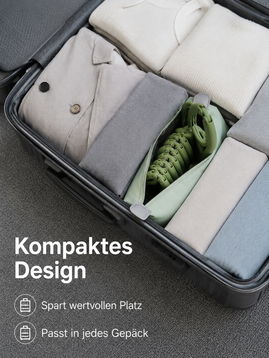 Faltbarer Kleiderbügel für Hosen, Shirts und Jacken