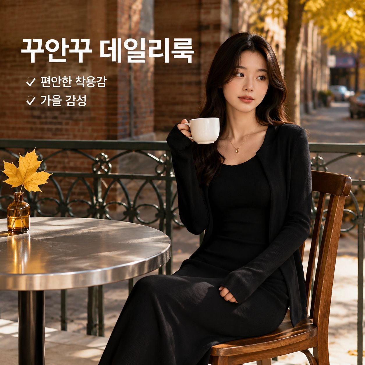 솔리드 슬림핏 가을 롱 원피스