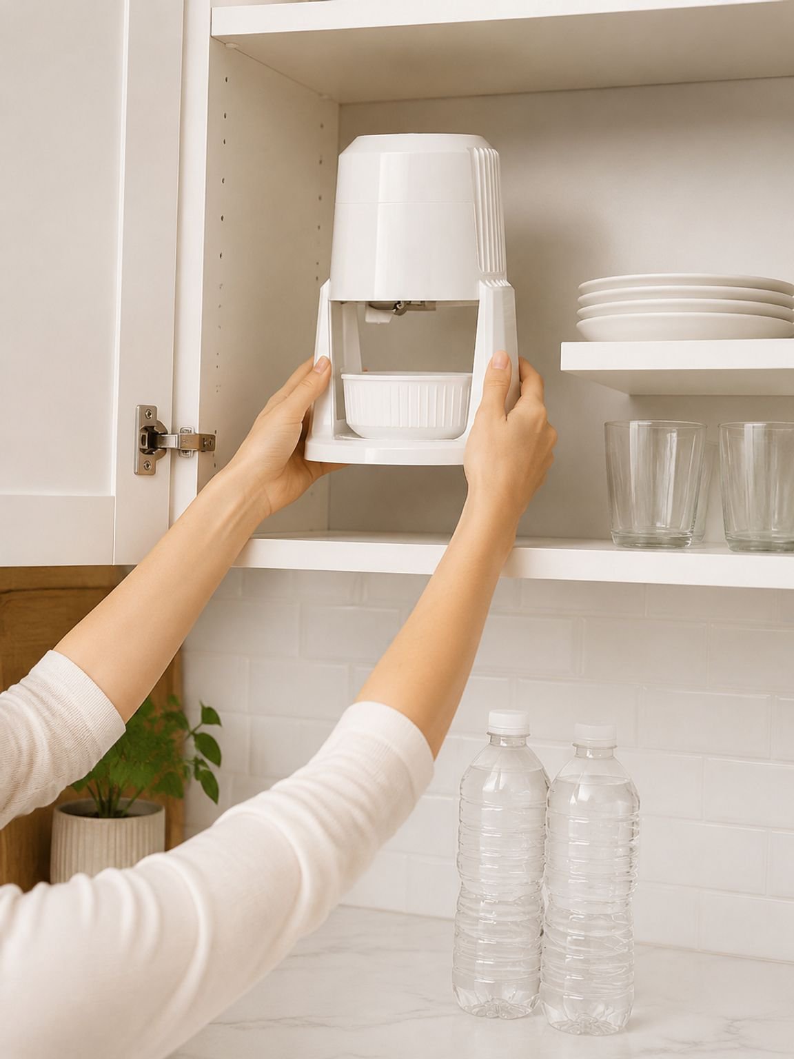 JMY automatic ice shaver in a professional kitchen setting