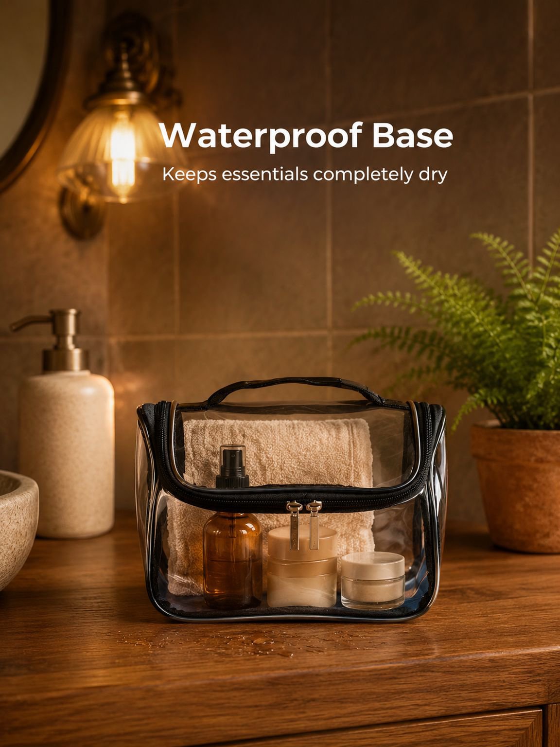 Portable Waterproof Toiletry Bag for Travel and Business, Makeup Organizer Pouch