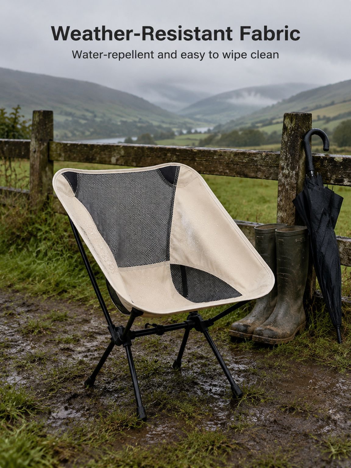 Easy-to-carry folding chair for picnics and camping