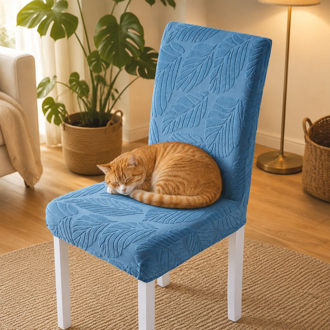 Funda de silla de comedor de alta elasticidad de jacquard