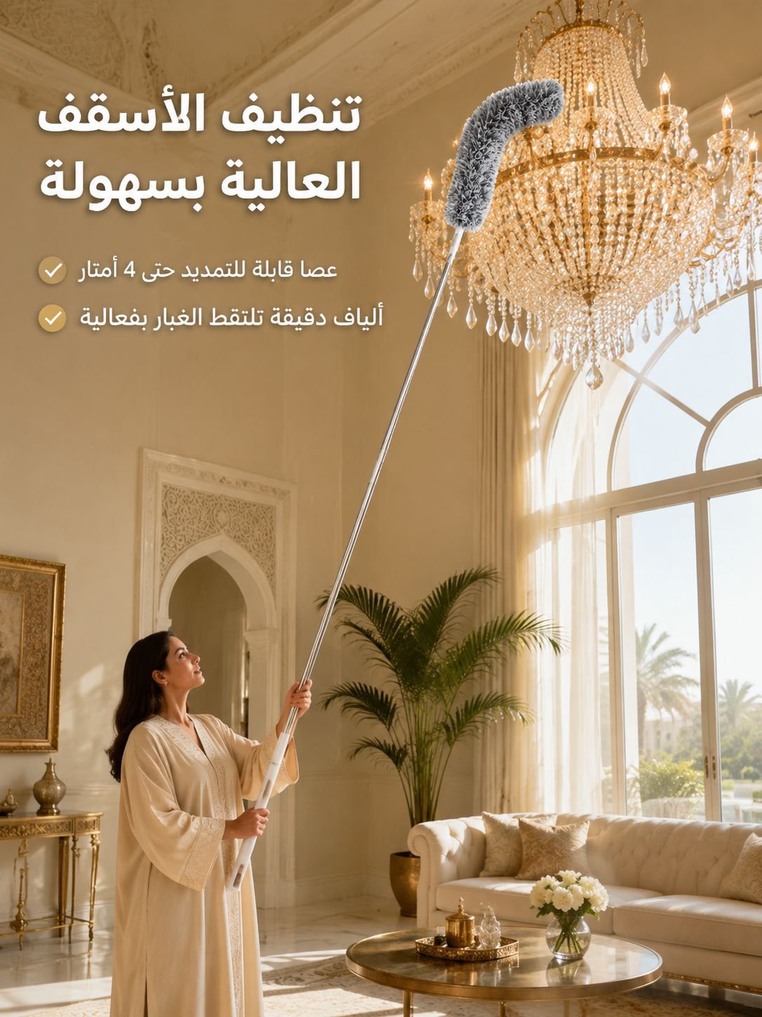 فرشاة التنظيف القابلة للتمديد الطويلة جدا 4 أمتار