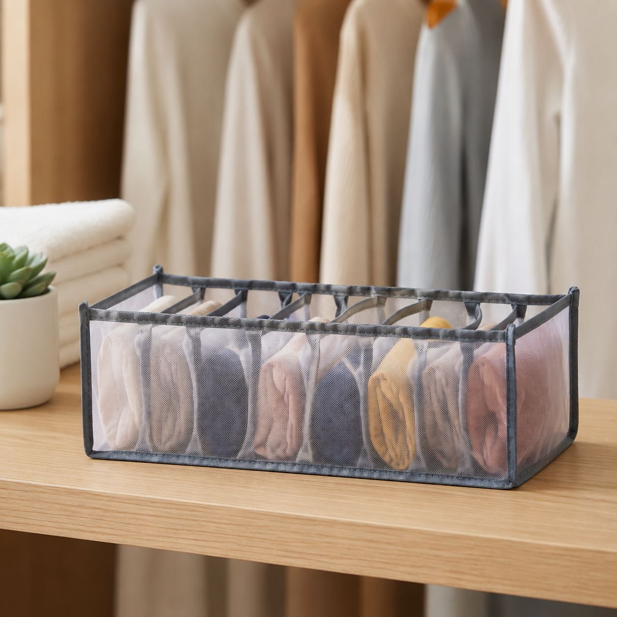 Easy-to-open multi-grid organizer for home storage
