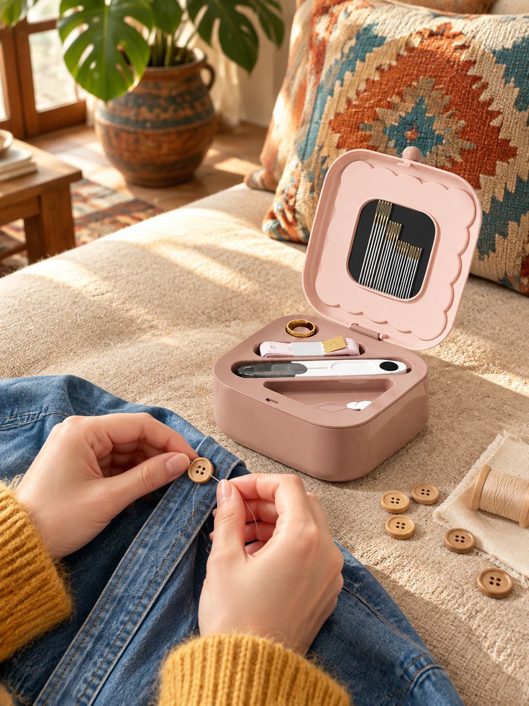 Kit de costura con caja magnética