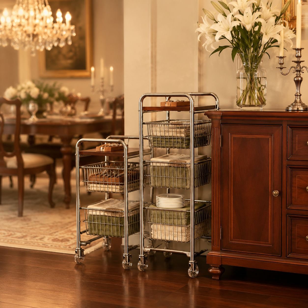 Slim Storage Cart for tight spaces in bathroom
