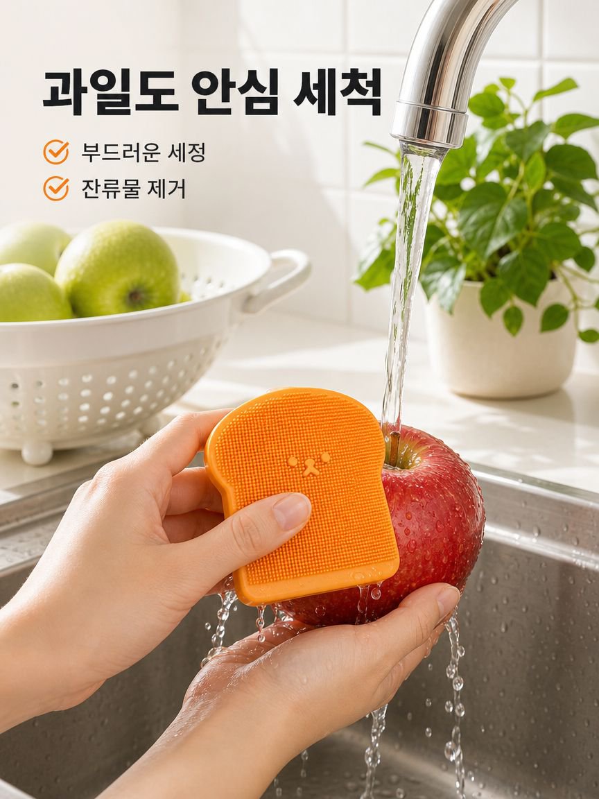 청과물 세척 식기 실리콘 브러시