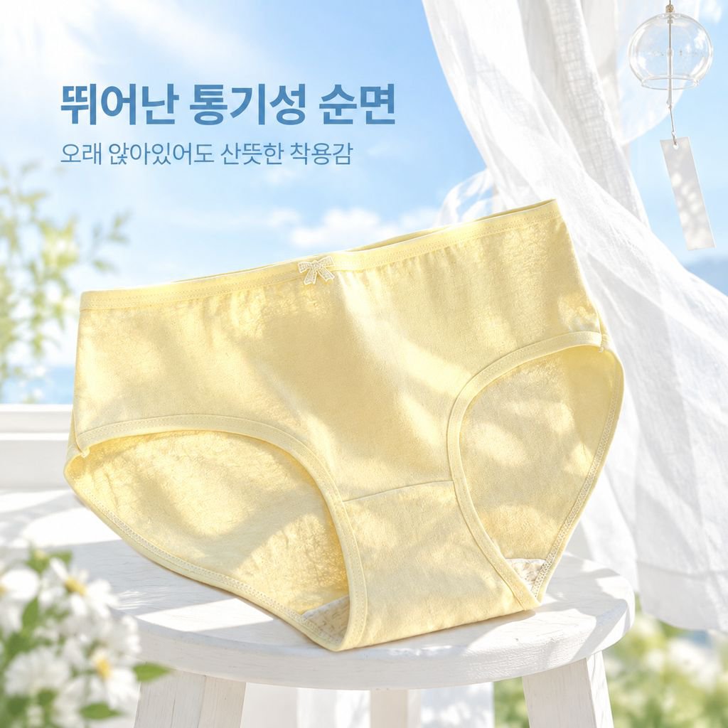 순면 여성 속옷 항균 처리, 중간 허리, 미니멀리즘, 편안함, 透기성 삼각 팬티