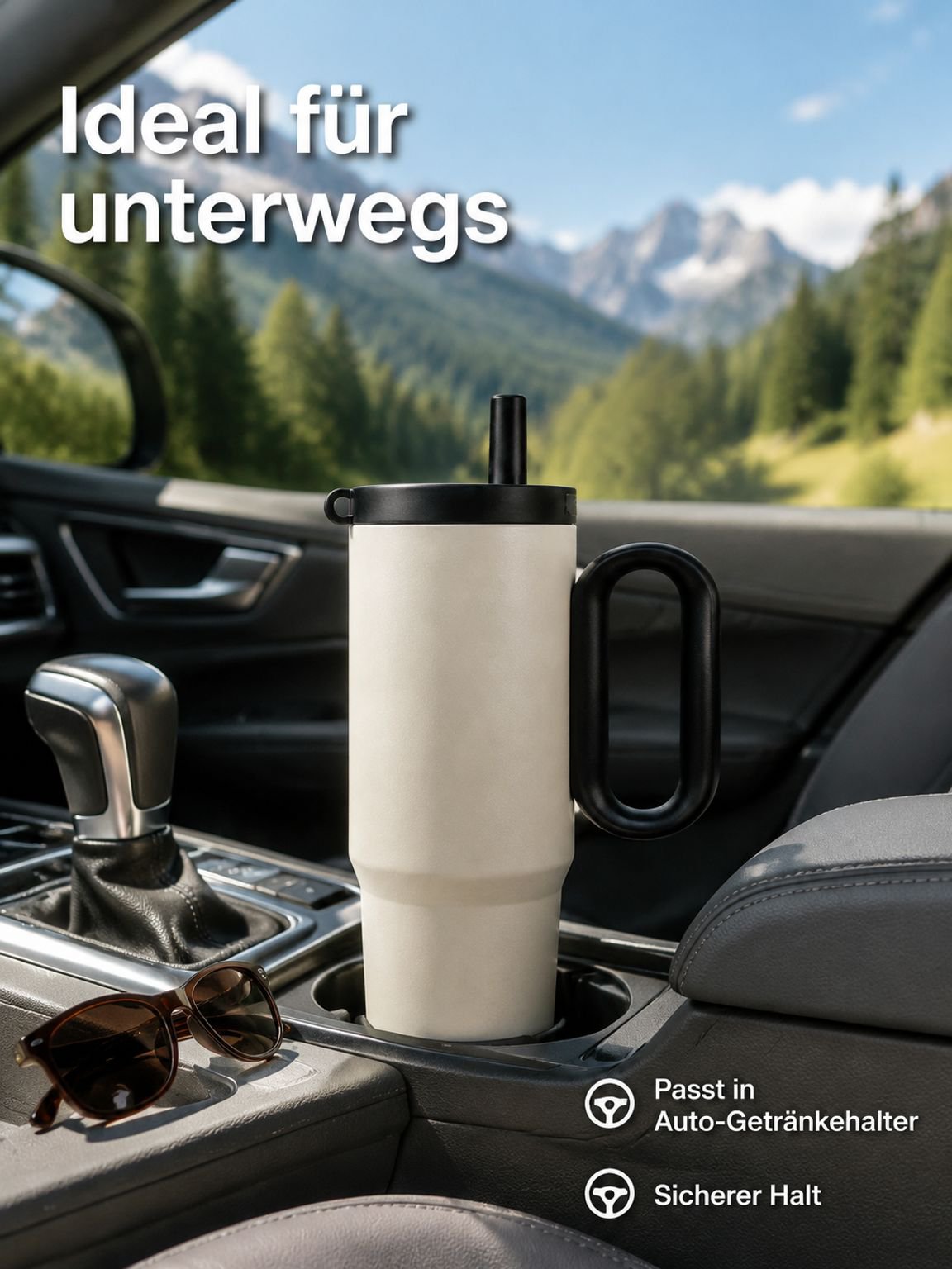 Stylischer und großer Edelstahl-Thermobecher/Eisbecher