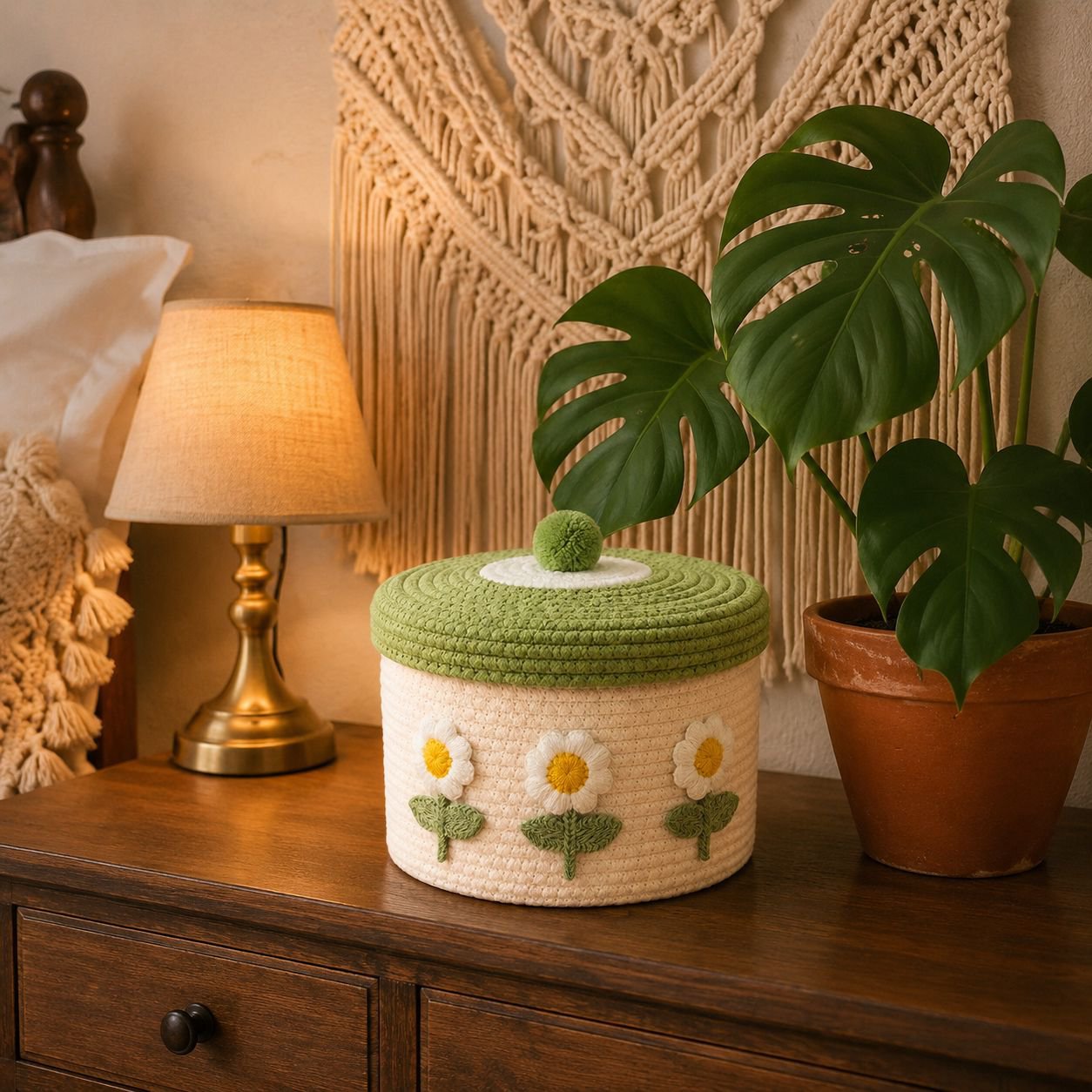 Multi-purpose woven basket for laundry and storage