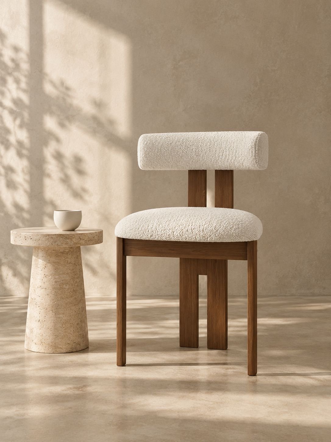 Vintage Solid Wood Chair with Backrest