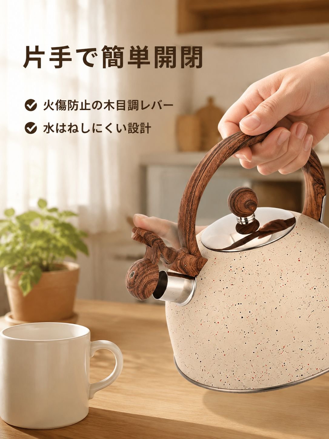 ステンレス製家庭用ケトル