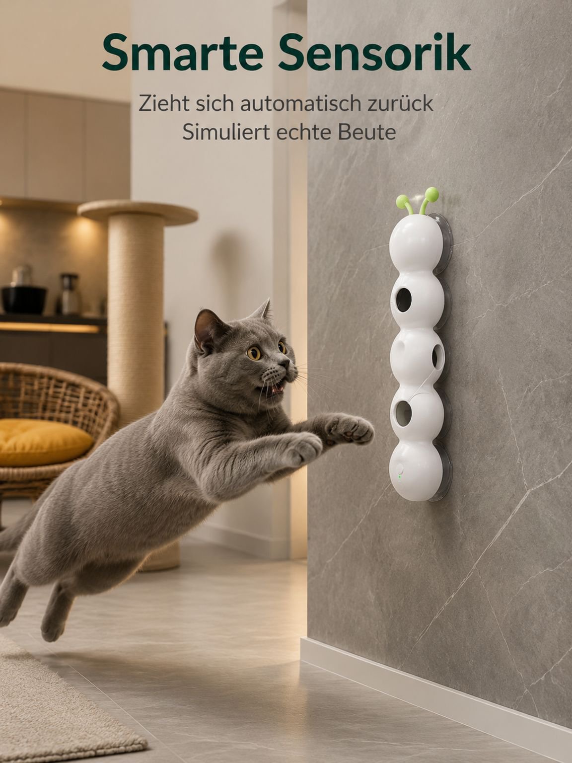 Katzen-Teaser-Stab in Raupenform
