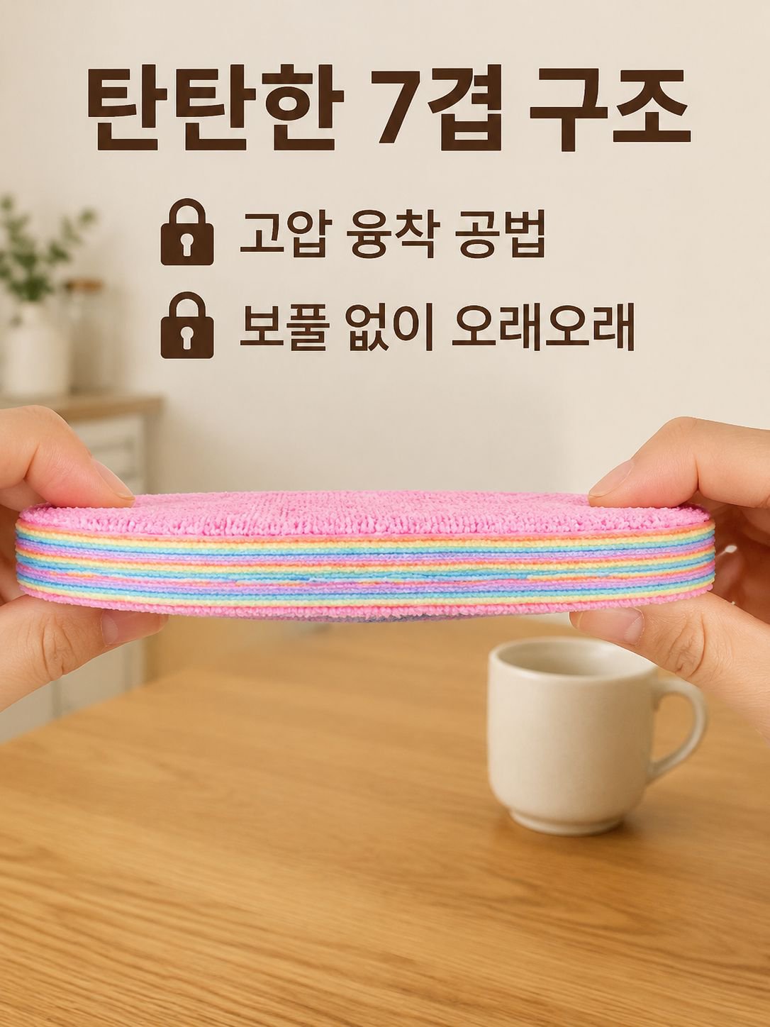 쉽게 찢어지는 여러 겹의 청소용 천