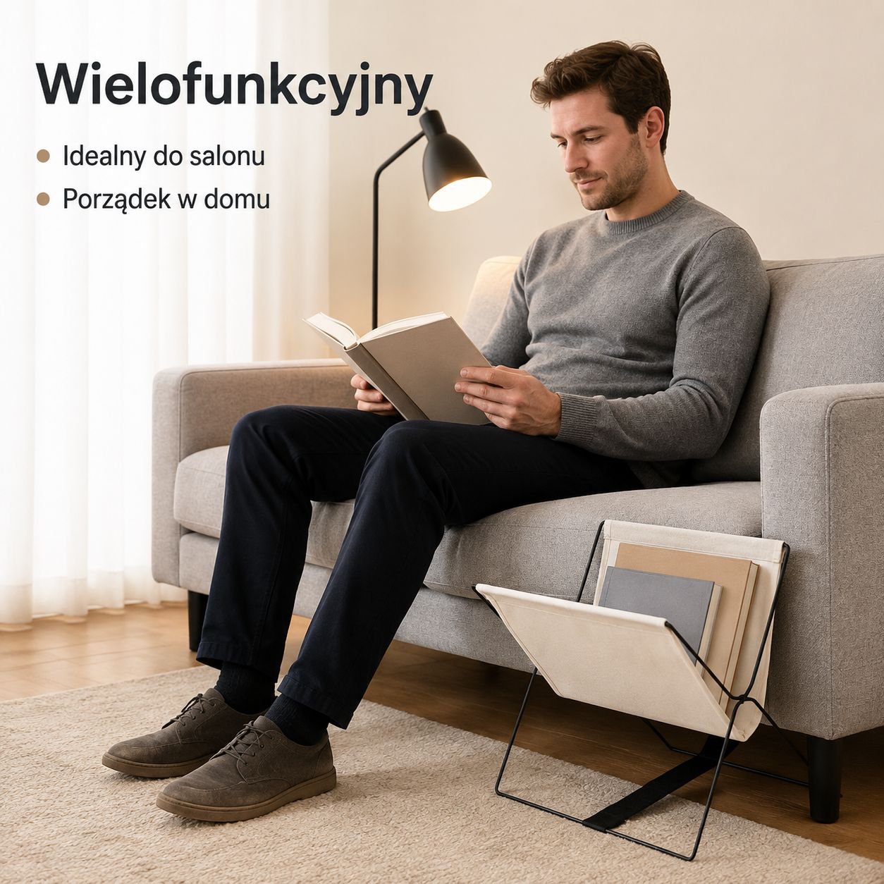 Stojak na składane torby biurowe, wielofunkcyjny stojak do przechowywania pod biurkiem
