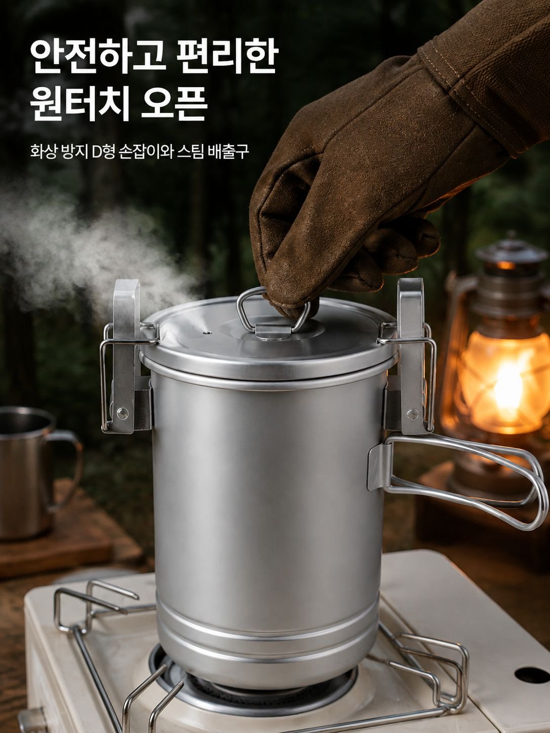 가족 캠핑에 적합한 스테인리스 밥솥