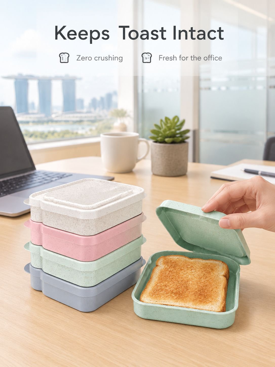 Wheat Straw Portable Toast Box