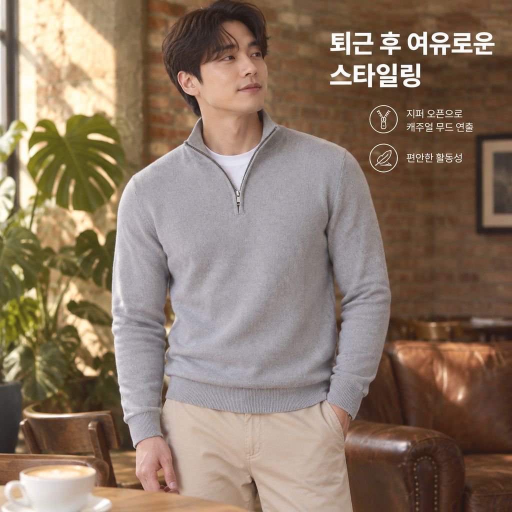 지퍼 스탠드넥 맨투맨 운동복