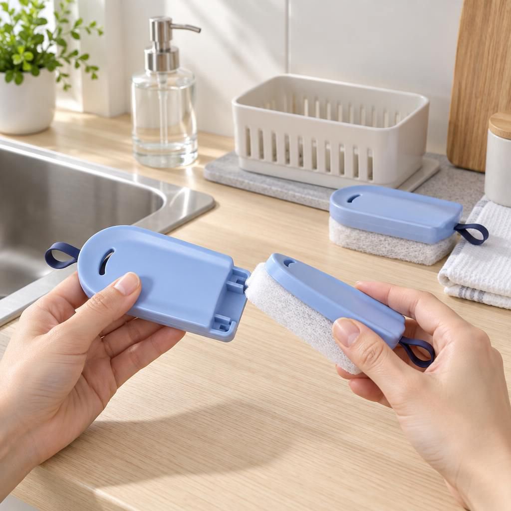 ブラシヘッドを交換できるキッチン用クリーニングブラシ