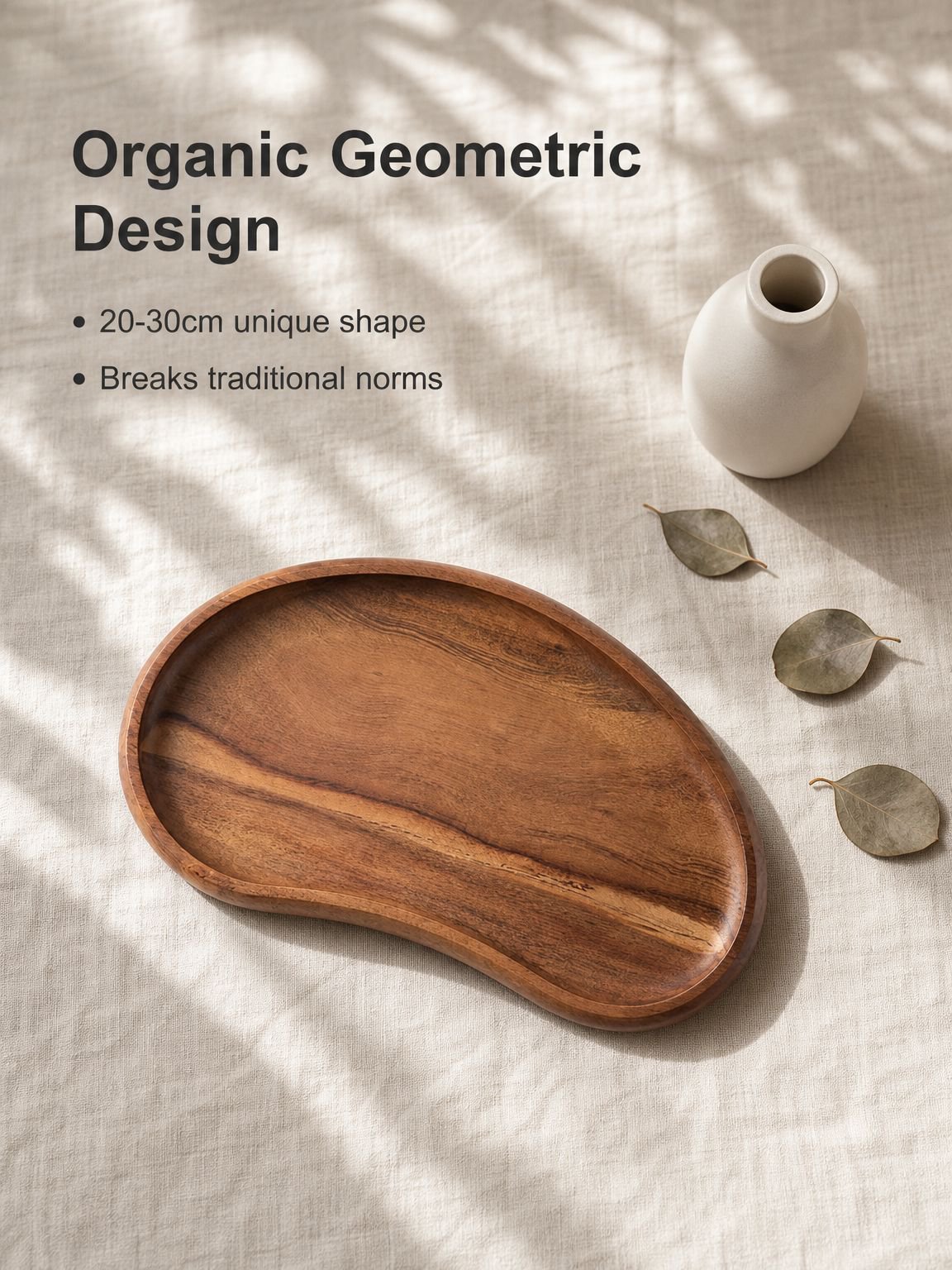 Light Luxury Walnut Serving Tray High-End Hotel Dessert Fruit Platter