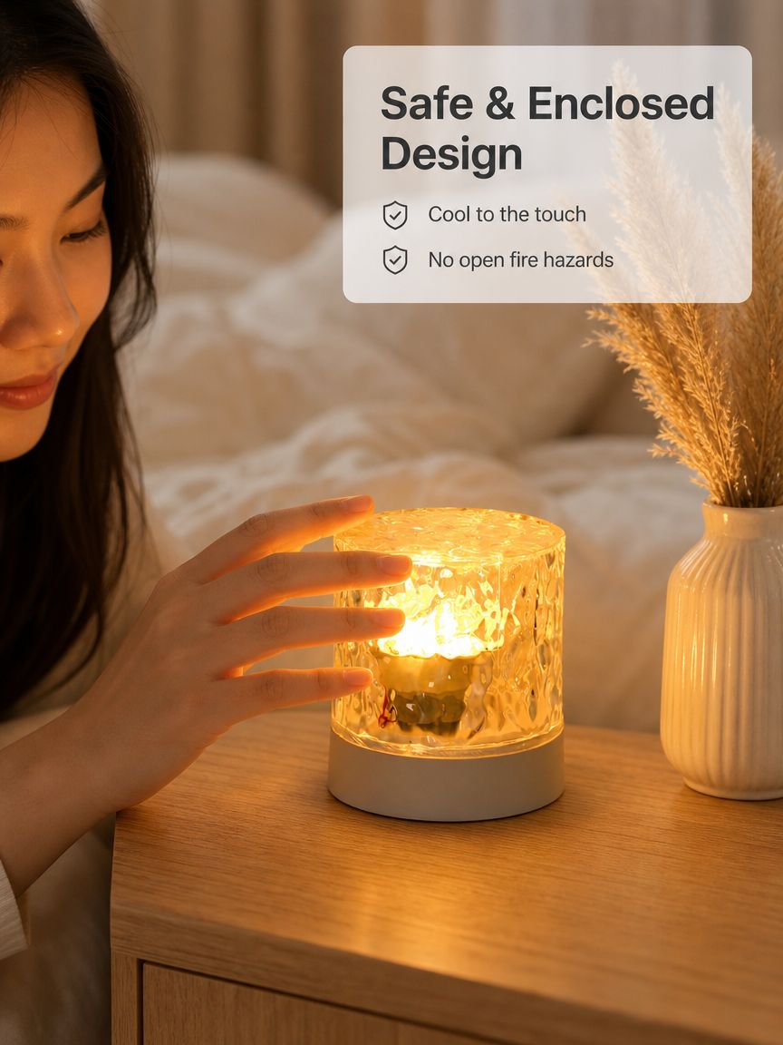 Flame-Enclosed Desk Table Lamp
