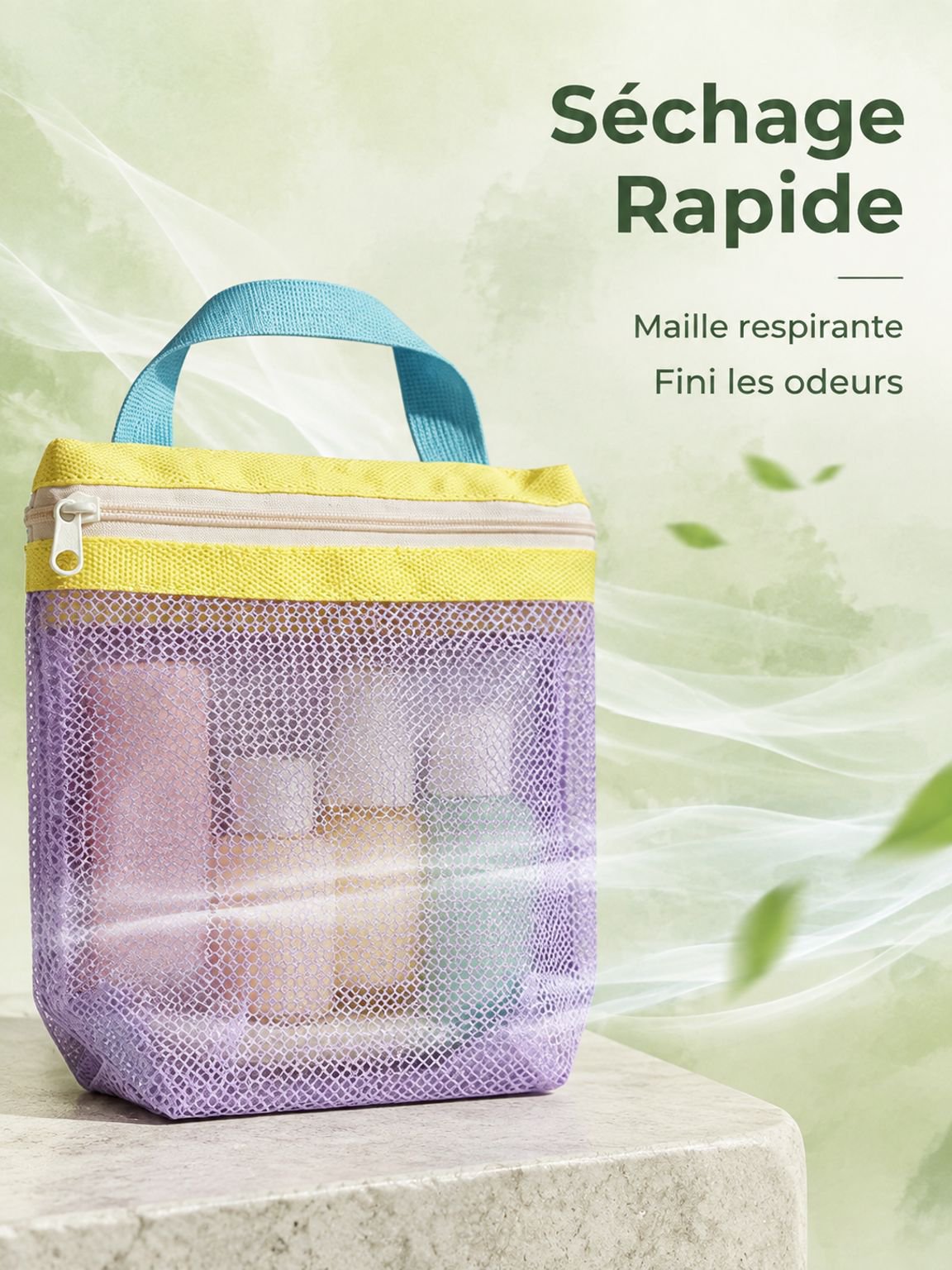 Trousse de toilette portable imperméable à mailles