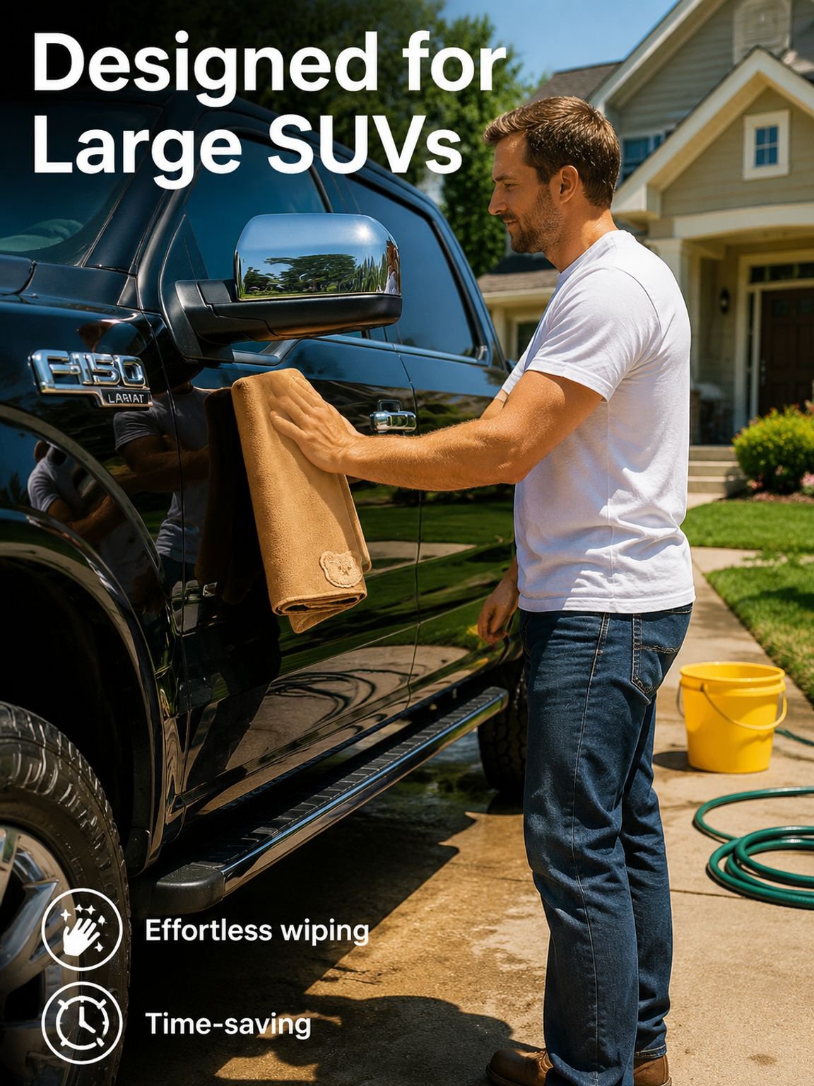 No-shedding Dual-sided Suede Towel for Car Cleaning