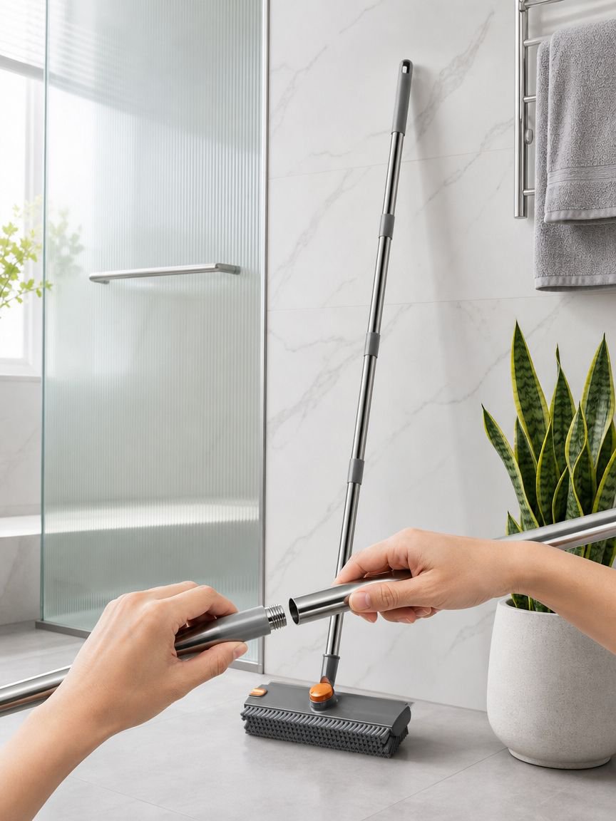 Heavy-duty bristle brush for bathroom floor