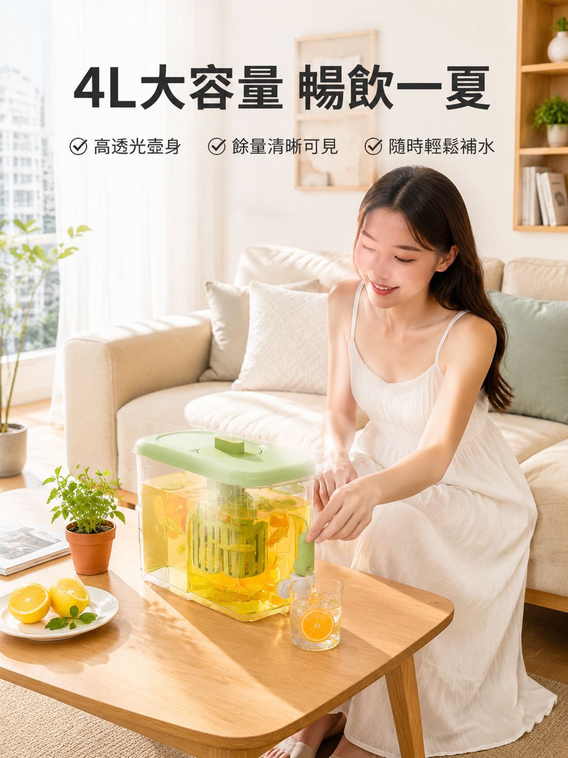耐用帶龍頭蓋冷水壺