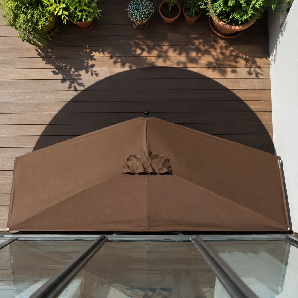 Outdoor Wall-mounted Half Umbrella Lift Parasol for Cafe Convenience Store Balcony