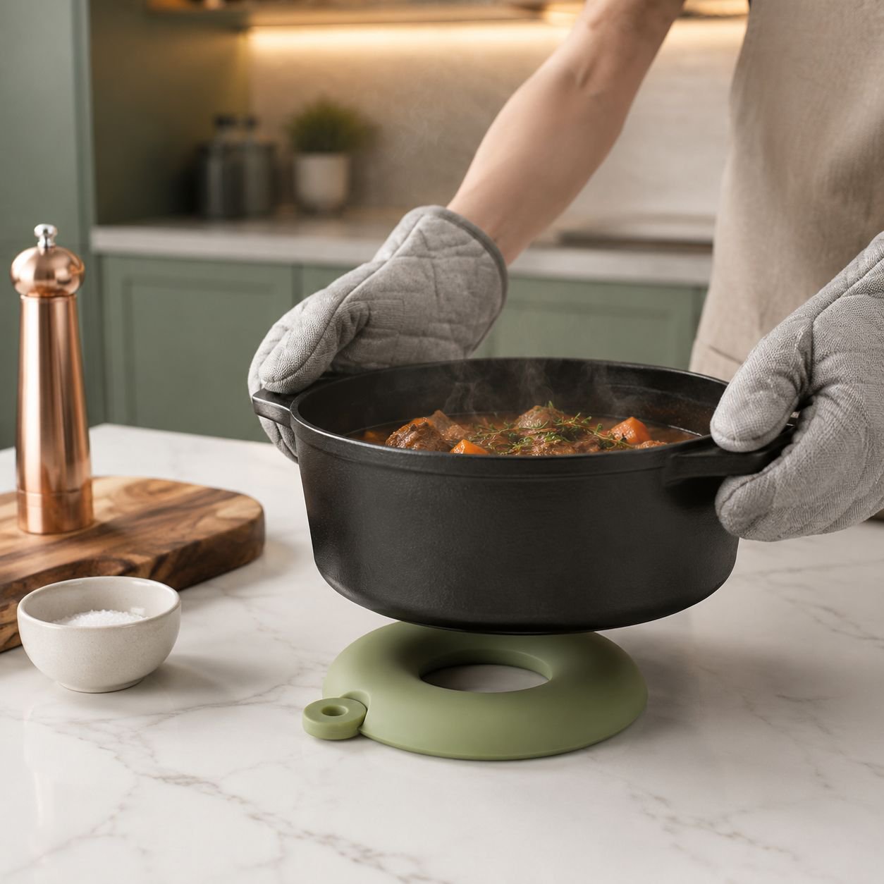 Dessous de plat en silicone antidérapant et résistant à la chaleur