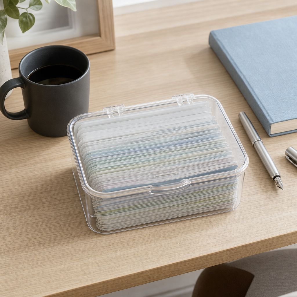 Luxury Face Mask Organizer with Lid, Dustproof for Dorm and Office Use